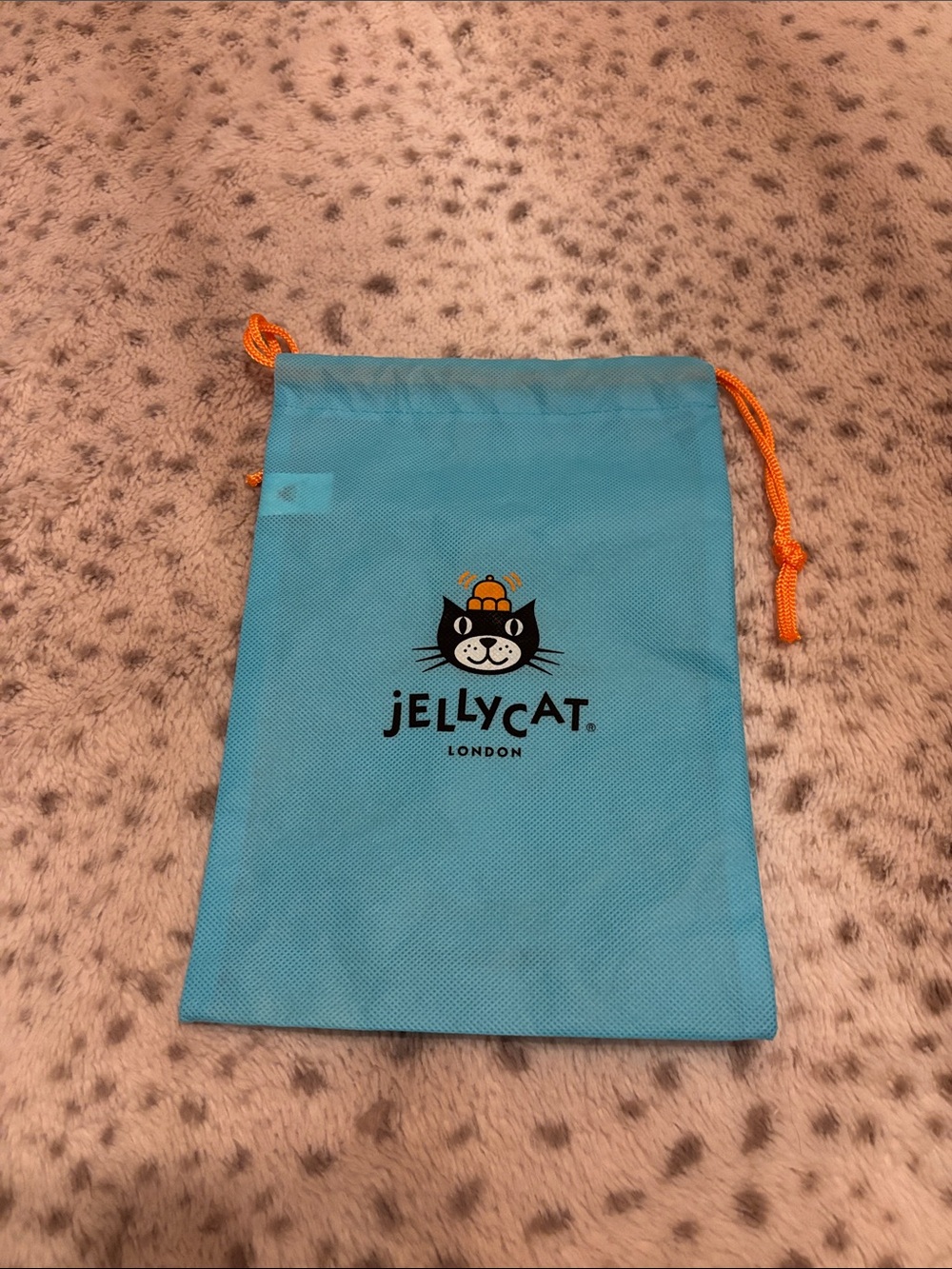 Jellycat Blue Drawstring Pouch with Orange Cord